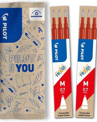 Pilot FriXion, 2 set da 3 Ricariche colore ROSSO