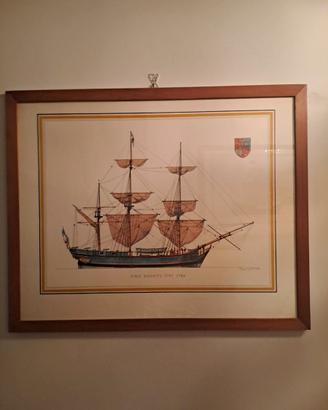 Quadro stampa vintage veliero