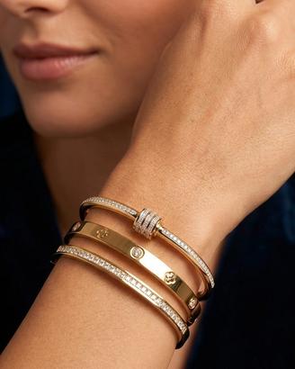 Set di bracciali in acciaio placcato oro e zirconi