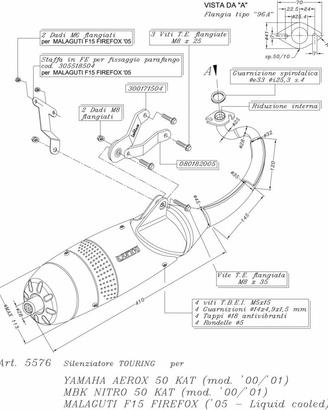 Scarico Leovince TOURING Yamaha Aerox / MBK Nitro