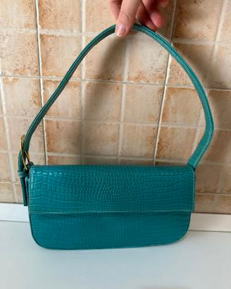Borsa Liola pelle turchese vintage, usato