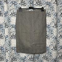 Gonna midi tweed spigato grigia donna