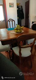 Tavolo e 4 sedie fine 800 Luigi Filippo