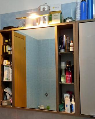 Mobile Bagno con specchio/contenitore + Mobiletto