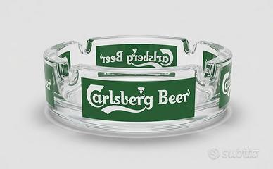 Posacenere Carlsberg Beer Vetro Vintage Originale