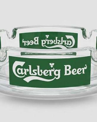 Posacenere Carlsberg Beer Vetro Vintage Originale
