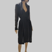 Abito longuette donna in seta nero