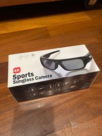 Occhiali sportivi con fotocamera 4K – 64GB, nuovi