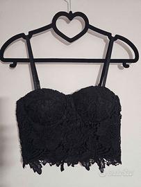 Corsetto nero in pizzo Tally Weijl taglia M EU 38