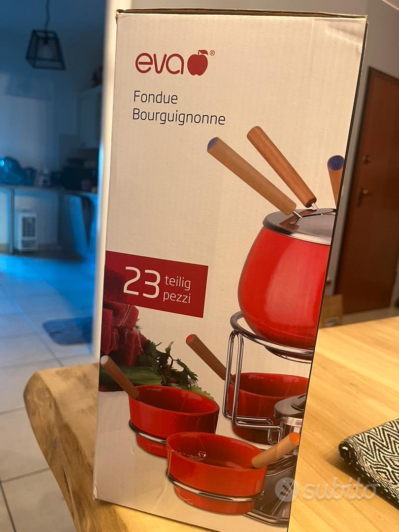 Set fonduta 29 pezzi bourguignonne Eva Smaltato rosso