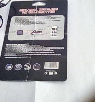 Mp3/wma wiriless fm transmitter car remote control