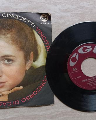 45 giri G. Cinquetti Penso alle cose perdute