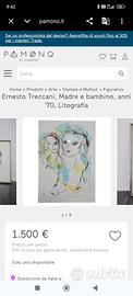 Treccani Ernesto litografia "madre con bambino"