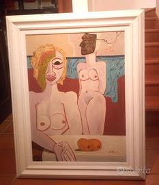 OLIO SU TELA: FIGURE di Stefano Bellussi - 1985