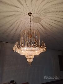 lampadario con pendenti in cristallo 