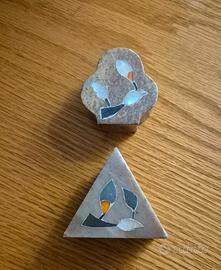 Scatoline Portagioie  pietra Saponaria intarsiata