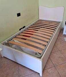 Letto singolo con contenitore +eventuale matera