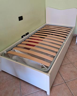 Letto singolo con contenitore +eventuale matera