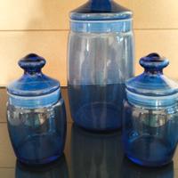 contenitori in vetro blu con chiusura ermetica 