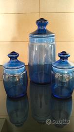 contenitori in vetro blu con chiusura ermetica 