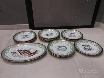 Servizio di piatti in ceramica per il pesce