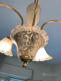 Lampadario vintage oro