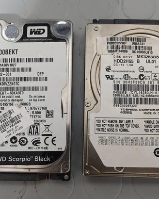 2 Hard disk 500gb e 320gb