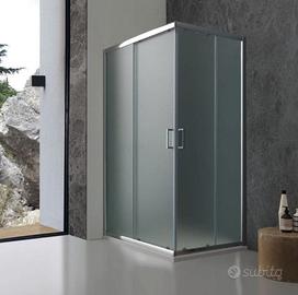 box doccia angolare in vetro temperato satinato 