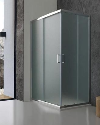 box doccia angolare in vetro temperato satinato 