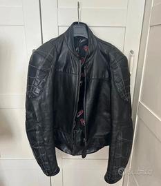 Giacca Gaman vintage in pelle nera – biker/moto