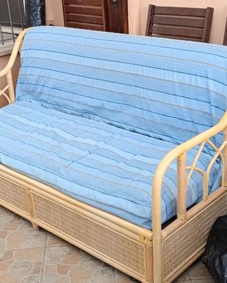 Divano letto bambù e rattan