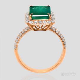 Anello smeraldo certificato IGI