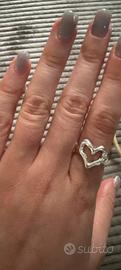 Anello Cuore "Fuso" in Argento S925 