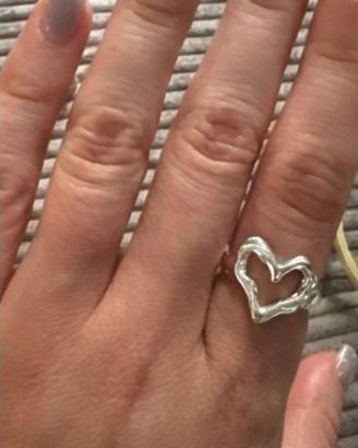 Anello Cuore "Fuso" in Argento S925 