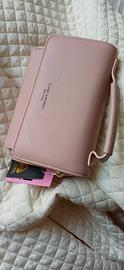 Borsetta a portafoglio pochette tracolla rosa