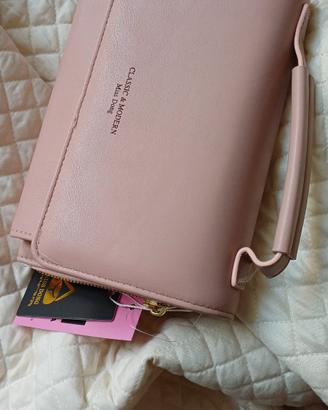 Borsetta a portafoglio pochette tracolla rosa