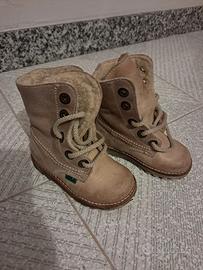 Stivaletto bimba in pelle beige KICKERS