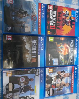Lotto 6 giochi ps4 originali rdr2, Minecraft, gow