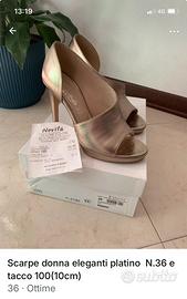Scarpe eleganti platino donna