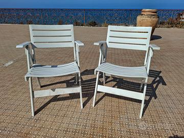 Set 2 sedie pieghievoli da giardino