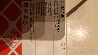 filtro aria abitacolo febi 34780 ai carboni attivi