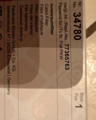 filtro aria abitacolo febi 34780 ai carboni attivi