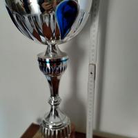 Coppa in acciaio con gocce blu tiziano