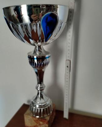 Coppa in acciaio con gocce blu tiziano