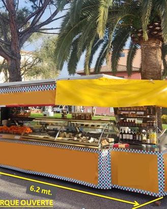 Rimorchio Vetrina Mercato 4m chiuso/6,2m aperto