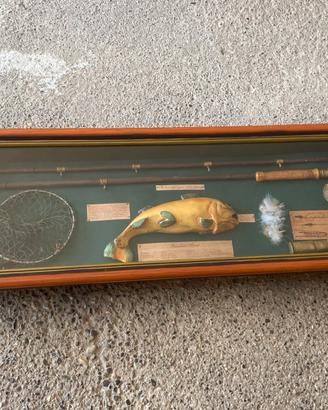 Quadro Diorama Pesca a Mosca Vintage - Trota 3D