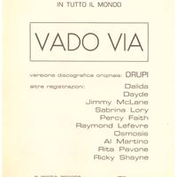 Spartito di Drupi - Vado via