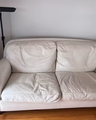 Divano Frau 2 posti in pelle bianca