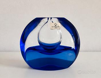 Vaso/soprammobile cristallo blu Scherzer 1880