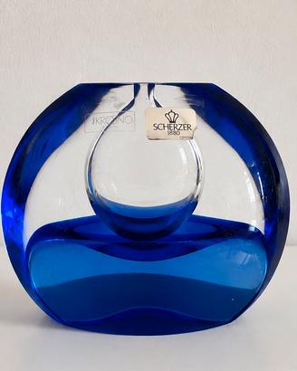 Vaso/soprammobile cristallo blu Scherzer 1880